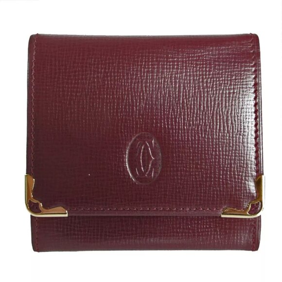 Cartier Handbags - CARTIER Coin case Burgundy leather